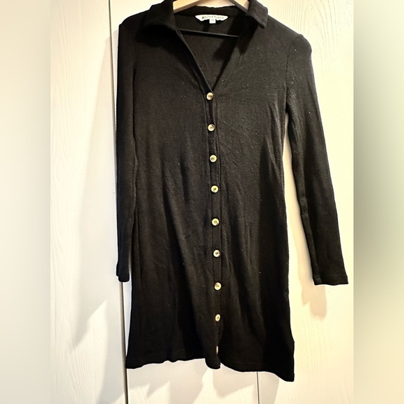 Walter Baker Black V-Neck Sweater Dress - Picture 3 of 4